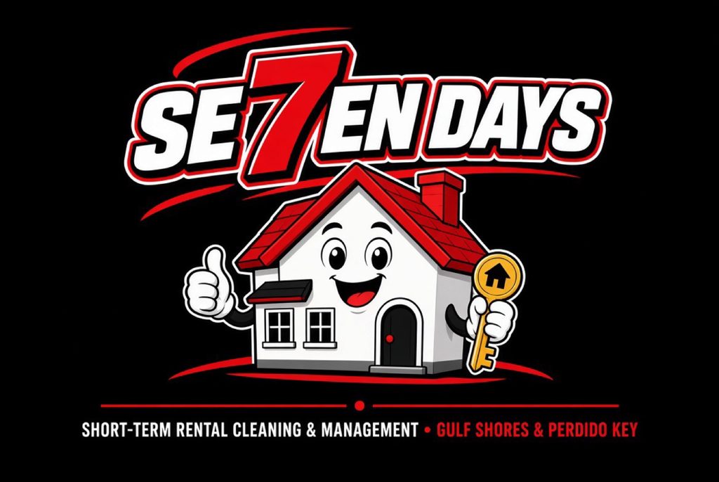 Se7en Days logo: short-term rental cleaning and management, Gulf Shores and Perdido Key